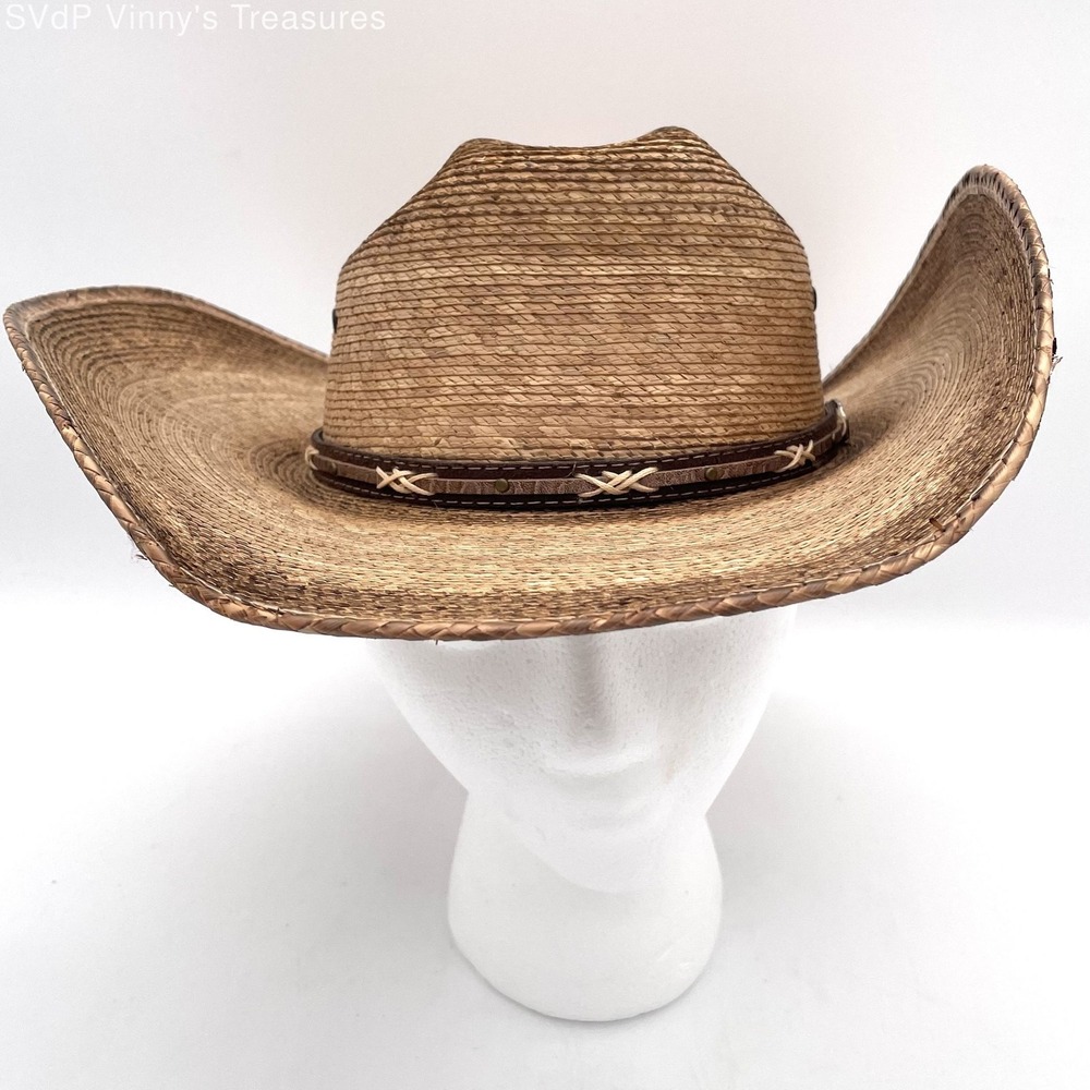 VTG Cavenders Straw Cowboy Hat OS Western Hat Collection Distressed Ranch Style